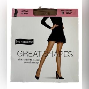 Pack Of 3 No Nonsense Great Shapes Active Sheer B Beige Mist Sheer Toe Slims New